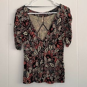 Free People patterned stretchy top size S
